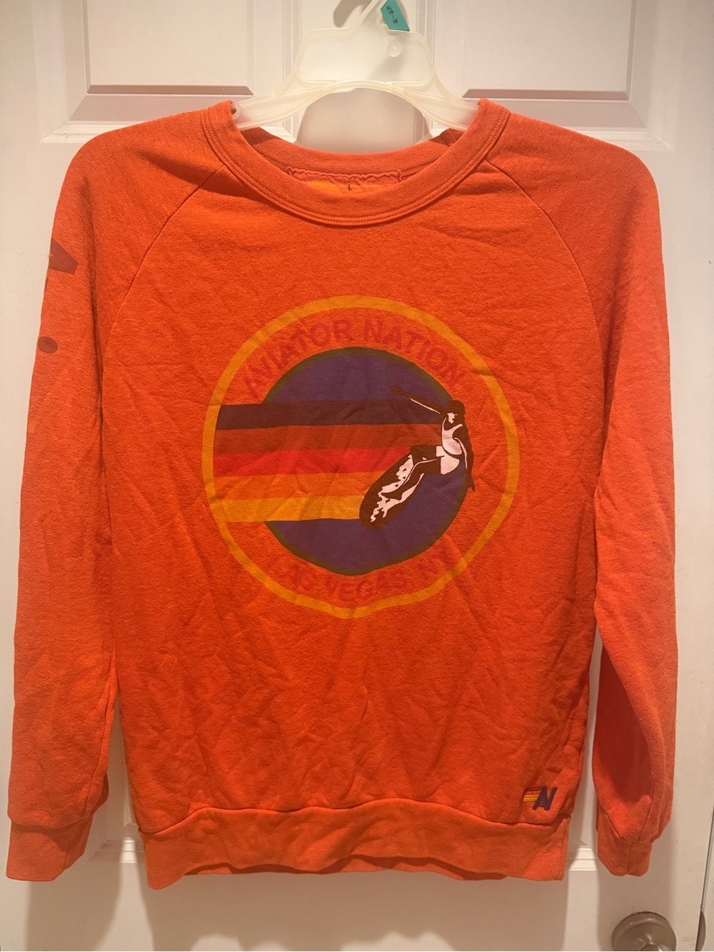 Aviator Nation Crewneck-Las Vegas- Orange- unisex- L